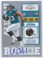2010 Tyson Alualu Playoff Contenders - Rookie Autograph SP (#:198) (Stock: 1) - $25.00