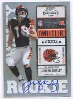 2010 Jordan Shipley Playoff Contenders - Rookie Autograph (#:222A) (Stock: 1) - $15.00