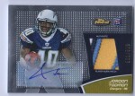 2011 Jordan Todman Finest - Rookie Patch Autograph (#'d to 599 - 4-Color Patch) (#:RAPJT) (Stock: 1) - $15.00