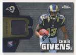 2012 Chris Givens Topps Chrome - Rookie Relic Jersey (#:RR2) (Stock: 1) - $4.00