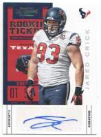2012 Jared Crick Panini Contenders - Rookie Autograph Variation SP (White Jersey - Print Run: 75) (#:145B) (Stock: 1) - $25.00