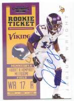 2012 Jarius Wright Panini Contenders - Rookie Autograph Variation SP (#:234B) (Stock: 1) - $20.00