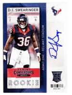 2013 D.J. Swearinger Panini Contenders - Rookie Autograph Variation (#:135B) (Stock: 1) - $25.00