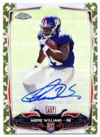2014 Andre Williams Topps Chrome Mini - Camo Refractor Autograph Rookie (#'d 48/99) (#:154) (Stock: 1) - $15.00