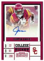 2017 Justin Davis Panini Contenders Draft Picks - Rookie Autograph (#:161) (Stock: 1) - $7.50