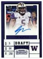2017 Joe Mathis Panini Contenders Draft Picks - Rookie Autograph Blue Foil (#:294) (Stock: 2) - $7.50