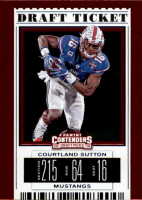 2019 Courtland Sutton Panini Contenders Draft Picks - Draft Ticket Red Foil (#:24) (Stock: 1) - $1.25
