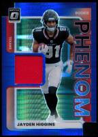2025 Jayden Higgins Donruss Optic - Rookie Phenom Jersey Blue Hyper Prizm (#:RPBH-JHS) (Stock: 1) - $4.00